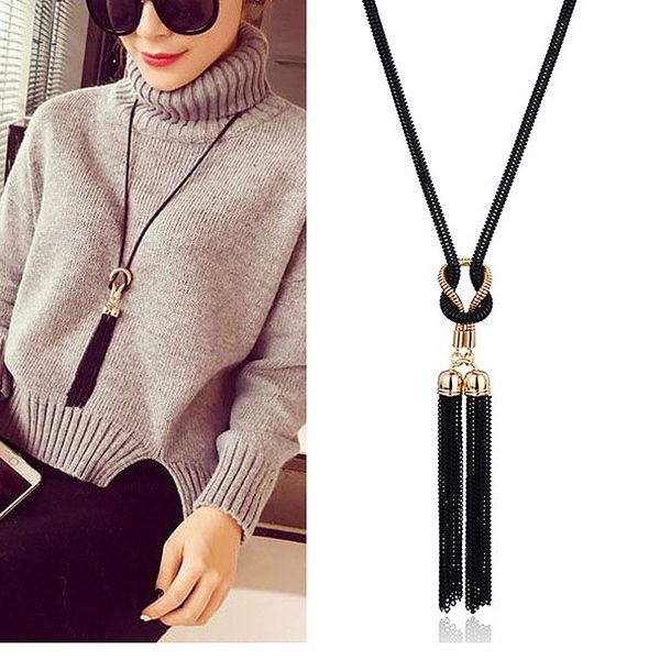 necklace designer 2021 new arrival female pendant necklace tassel long winter sweater chain necklace wholesale sales, Silver
necklace designer 2021 new arrival female pendant necklace tassel long winter sweater chain necklace wholesale sales, Silver