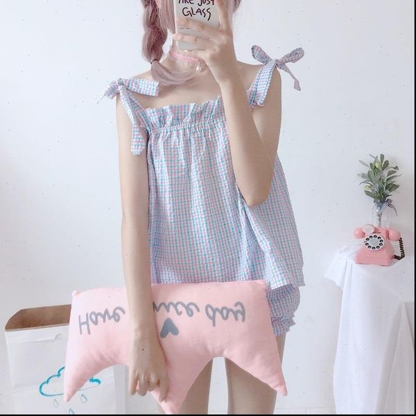 summer kawaii two piece suit women sleepwear harajuku sweet belt strap shorts home female pajamas set, Black;red
summer kawaii two piece suit women sleepwear harajuku sweet belt strap shorts home female pajamas set, Black;red