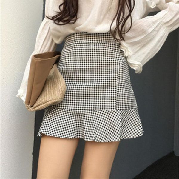 skirts women 2021 high waist trumpet mini plaid skirt summer females retro elegant korean style ladies trendy, Black
skirts women 2021 high waist trumpet mini plaid skirt summer females retro elegant korean style ladies trendy, Black