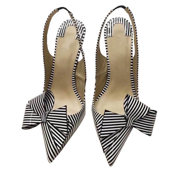 dress shoes black strip bow-tie pointy toe elegant thin high heels slingback luxury women
dress shoes black strip bow-tie pointy toe elegant thin high heels slingback luxury women