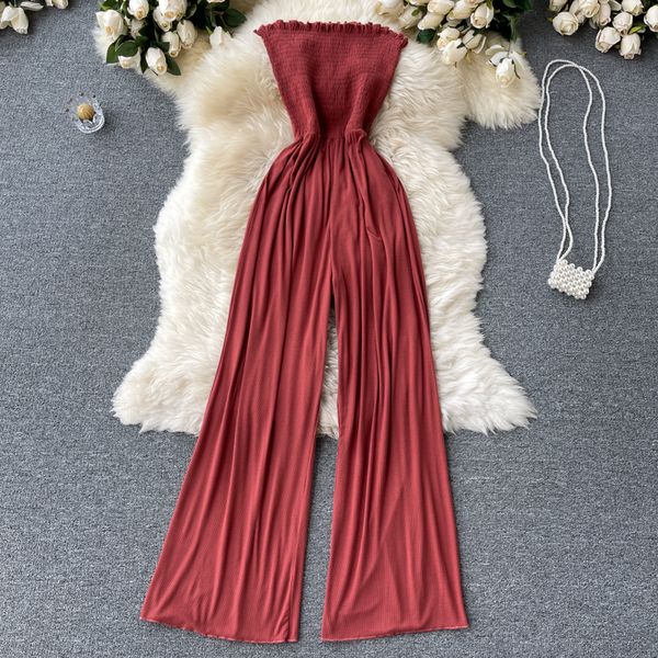 strapless romper summer red/black/pink/gray elastic high waist bodycon wide leg jumpsuits female vacation beach playsuits, Black;gray
strapless romper summer red/black/pink/gray elastic high waist bodycon wide leg jumpsuits female vacation beach playsuits, Black;gray