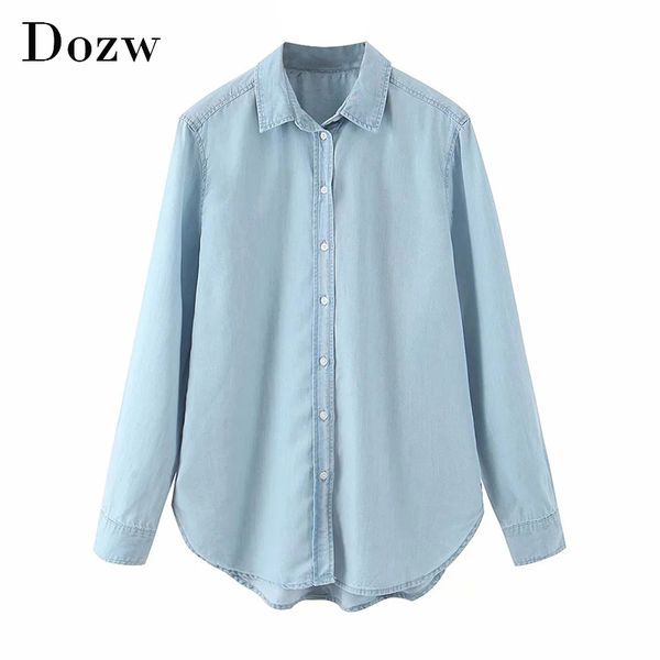 fashion blue denim blouse shirt women long sleeve solid casual blouses office ladies turn down collar shirts 210414, White
fashion blue denim blouse shirt women long sleeve solid casual blouses office ladies turn down collar shirts 210414, White