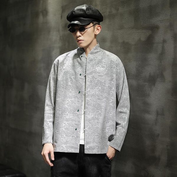 men's casual shirts single breasted autumn spring chinese shirt for men v-neck long sleeve streetwear mens regular clothing, White;black
men's casual shirts single breasted autumn spring chinese shirt for men v-neck long sleeve streetwear mens regular clothing, White;black