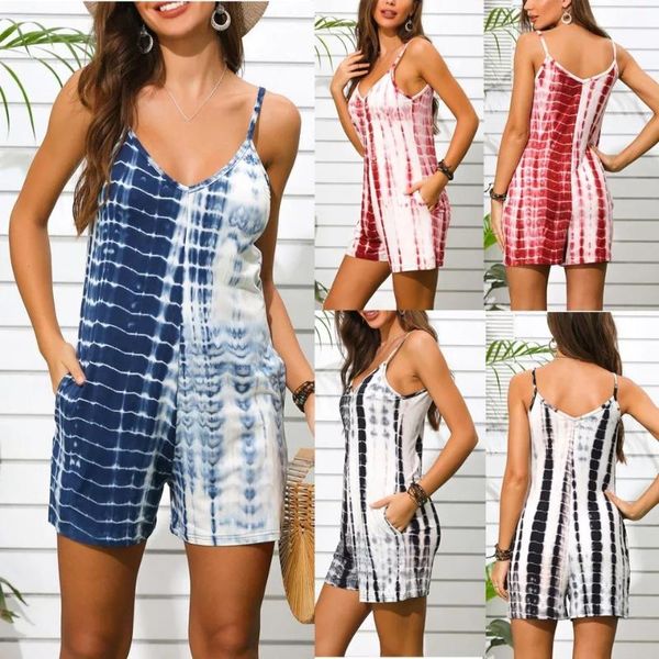 women's jumpsuits & rompers sleeveless jumpsuit shorts romper women summer tie-dye overalls party beach coveralls female frock plus siz, Black;white
women's jumpsuits & rompers sleeveless jumpsuit shorts romper women summer tie-dye overalls party beach coveralls female frock plus siz, Black;white