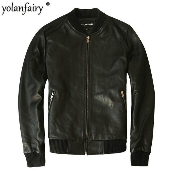 men's leather & faux jacket real sheepskin coat genuine cow men plus size bomber chaqueta cuero hombre lc-1002 kj2278, Black
men's leather & faux jacket real sheepskin coat genuine cow men plus size bomber chaqueta cuero hombre lc-1002 kj2278, Black