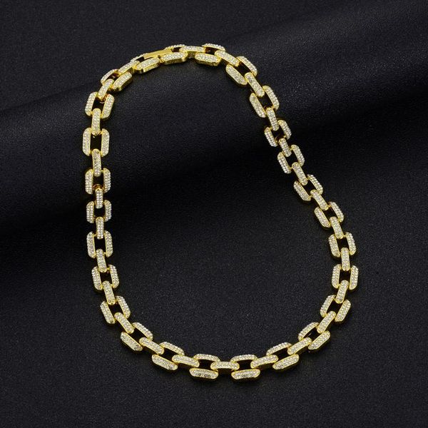 chains hip hop iced out cuban link chain necklace man women gold silver color bling full rhinestone streetwear hiphop rapper jewelry