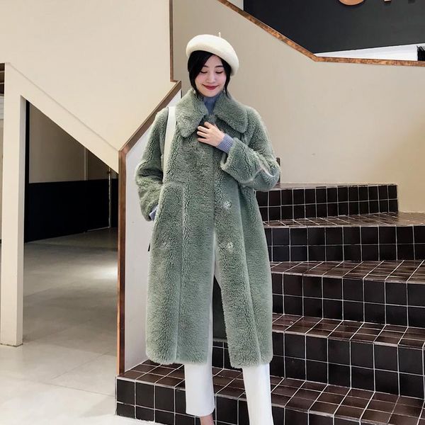 women's fur & faux sheep 100% real shearing vintage jacket women winter clothes 2021 korean long coat female warm wool jackets sz18d27, Black
women's fur & faux sheep 100% real shearing vintage jacket women winter clothes 2021 korean long coat female warm wool jackets sz18d27, Black