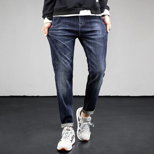 men's jeans fashion trend stretch slim straight trousers casual pants plus size two colors 28-42, Blue
men's jeans fashion trend stretch slim straight trousers casual pants plus size two colors 28-42, Blue