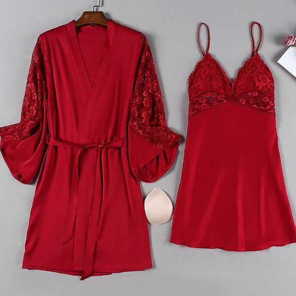 bride wedding robe lace hollow out women nightgown bridesmaid kimono bath gown sleepwear summer v-neck nightdress suit women's, Black;red
bride wedding robe lace hollow out women nightgown bridesmaid kimono bath gown sleepwear summer v-neck nightdress suit women's, Black;red