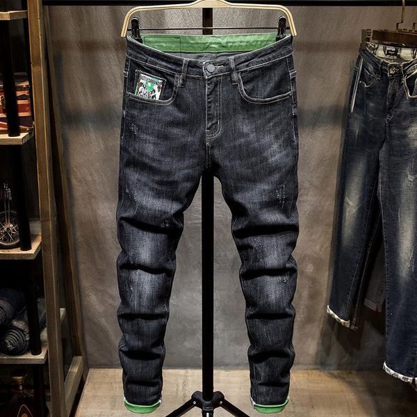 men's jeans fall/winter 2021 trend printed hole casual small straight denim trousers youth stretch slim cotton, Blue
men's jeans fall/winter 2021 trend printed hole casual small straight denim trousers youth stretch slim cotton, Blue