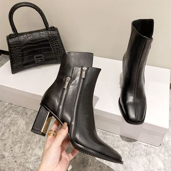 new fashion martin boots femininity fried street short square head side zipper thin versatile high heels outlets, Black
new fashion martin boots femininity fried street short square head side zipper thin versatile high heels outlets, Black