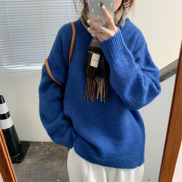 hzirip 2021 autumn winter women sweater knitted solid o-neck loose concise casual all match pullover elegant female office lady women's, White;black
hzirip 2021 autumn winter women sweater knitted solid o-neck loose concise casual all match pullover elegant female office lady women's, White;black