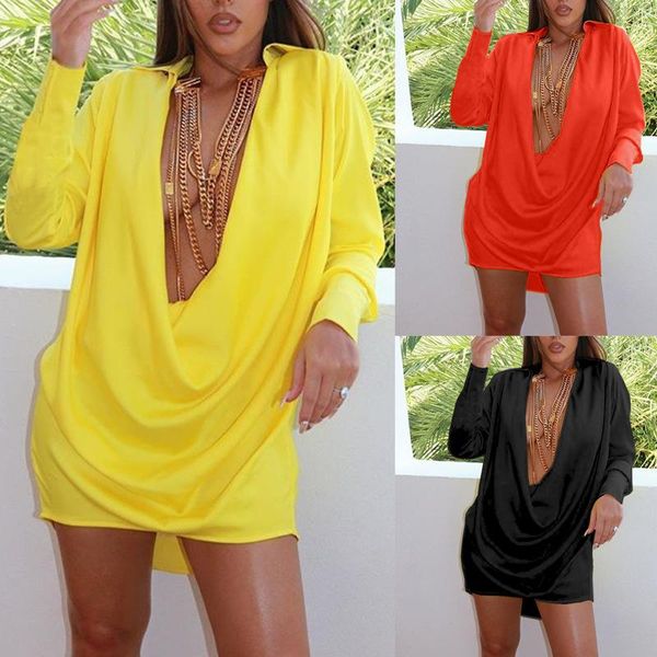 casual dresses bkld fashion design loose pullover mini deep v neck solid color full sleeve draped pleated ladies streetwear, Black;gray
casual dresses bkld fashion design loose pullover mini deep v neck solid color full sleeve draped pleated ladies streetwear, Black;gray