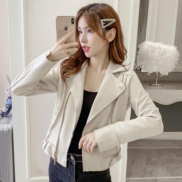 women's jackets spring women faux suede jacket biker red coat notched collar motorcycle loose streetwear outerwear, Black;brown
women's jackets spring women faux suede jacket biker red coat notched collar motorcycle loose streetwear outerwear, Black;brown