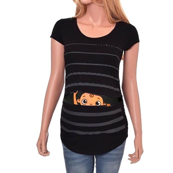 maternity & tees cute funny baby print striped short sleeve t-shirt pregnant summer fashion women's clothing, White
maternity & tees cute funny baby print striped short sleeve t-shirt pregnant summer fashion women's clothing, White