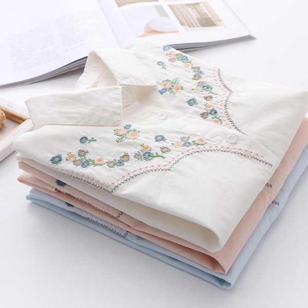 women's blouses & shirts floral embroidery women white summer vintage 2021 turn-down collar elegant office lady outwear coats
women's blouses & shirts floral embroidery women white summer vintage 2021 turn-down collar elegant office lady outwear coats