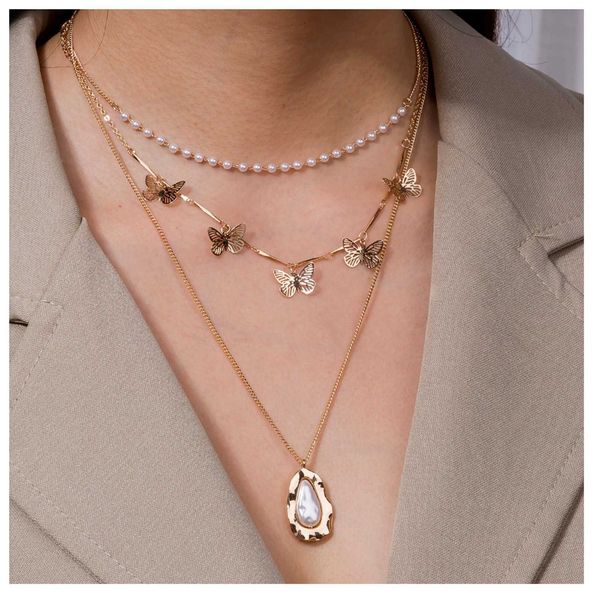 designer necklace luxury jewelry alloy butterfly gold chain fashion irregular metal pendant all-match small butterfly multilayer, Silver
designer necklace luxury jewelry alloy butterfly gold chain fashion irregular metal pendant all-match small butterfly multilayer, Silver