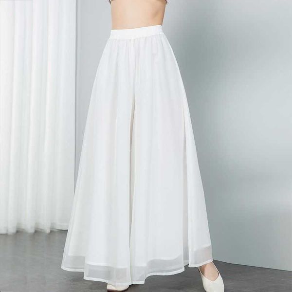 summer chiffon side pant causal wide leg split trousers female solid elastic wasit loose 210601, Black;white
summer chiffon side pant causal wide leg split trousers female solid elastic wasit loose 210601, Black;white