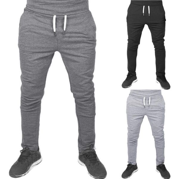 men's pants casual solid color excellent elastic fitness track jogging slim sports running men clothes sweatpants, Black
men's pants casual solid color excellent elastic fitness track jogging slim sports running men clothes sweatpants, Black