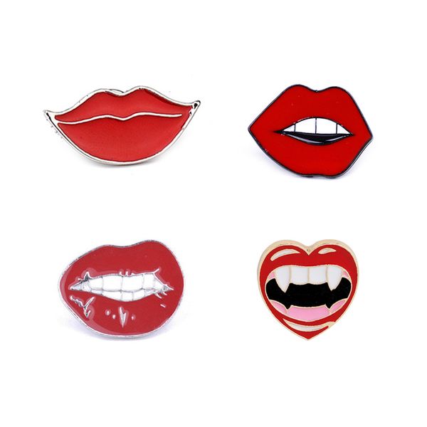 4 style fashion cute red lips enamel pin brooch creative cartoon badges denim decoration pins brooches for women men, Gray
4 style fashion cute red lips enamel pin brooch creative cartoon badges denim decoration pins brooches for women men, Gray