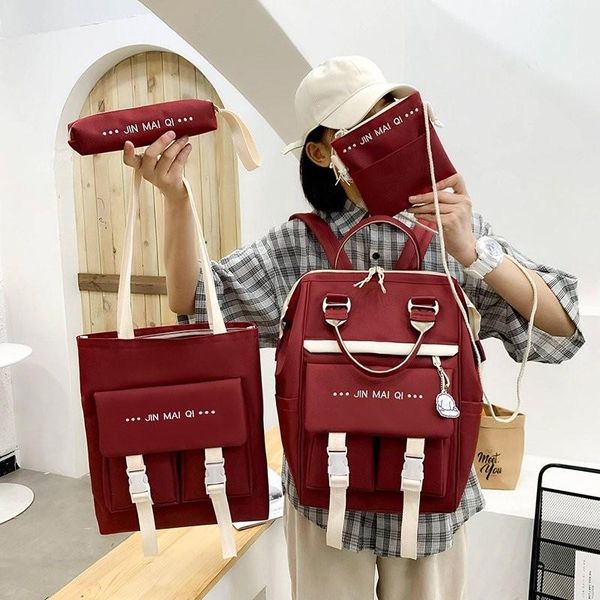 backpack 4 pcs set casual teenager girl school bag men women student canvas shoulder children crossbody coin purse
backpack 4 pcs set casual teenager girl school bag men women student canvas shoulder children crossbody coin purse