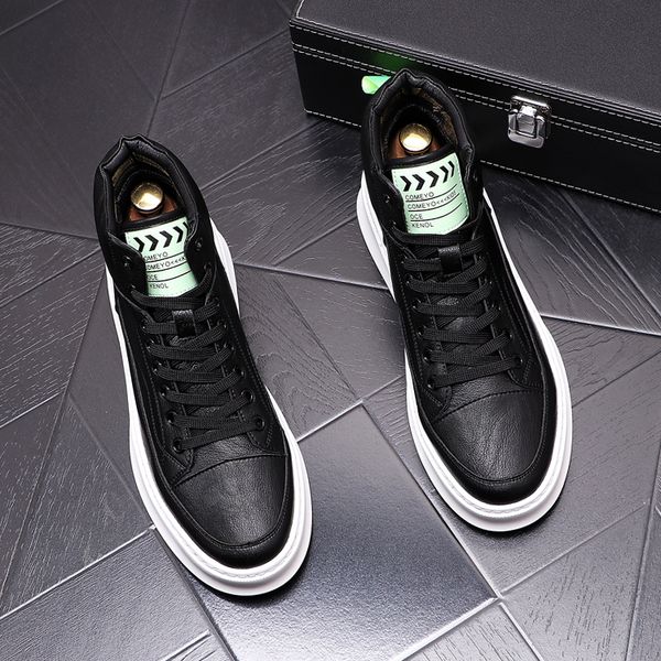 men high-board boots pu leather male casual sneakers luxury designer nightclub party shoes breathable comfy footwear b151, Black
men high-board boots pu leather male casual sneakers luxury designer nightclub party shoes breathable comfy footwear b151, Black