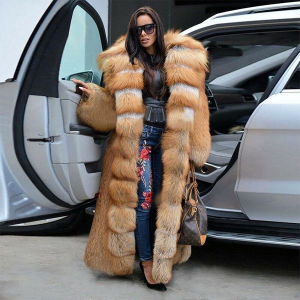 women's fur & faux fursarcar super luxurious real jacket with hood women winter natural gold coat fashion 130cm long outwear, Black
women's fur & faux fursarcar super luxurious real jacket with hood women winter natural gold coat fashion 130cm long outwear, Black