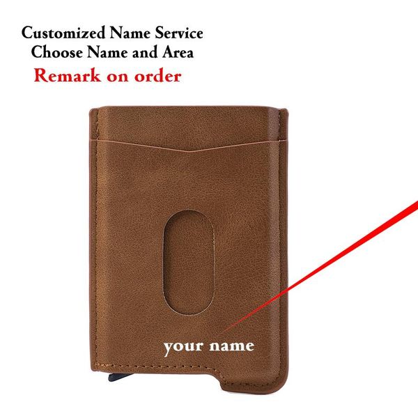 card holders zovyvol solid fashion drop pu leather bounce aluminum alloy anti-theft brush custom small wallet, Brown;gray
card holders zovyvol solid fashion drop pu leather bounce aluminum alloy anti-theft brush custom small wallet, Brown;gray