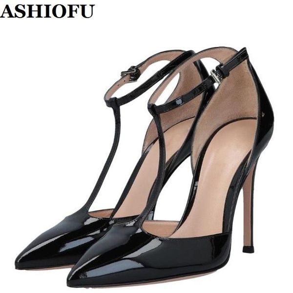 dress shoes ashiofu real pos women's stiletto heeled pumps patent leather pointed toe t-strap party prom evening fashion courtshoes, Black
dress shoes ashiofu real pos women's stiletto heeled pumps patent leather pointed toe t-strap party prom evening fashion courtshoes, Black