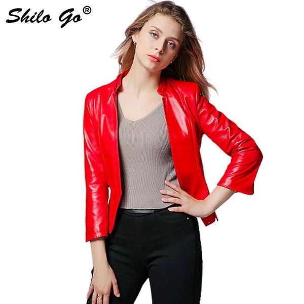 women's jackets shilo go leather jacket autumn fashion sheepskin genuine concise office ol vents cuff red black coat, Black;brown
women's jackets shilo go leather jacket autumn fashion sheepskin genuine concise office ol vents cuff red black coat, Black;brown