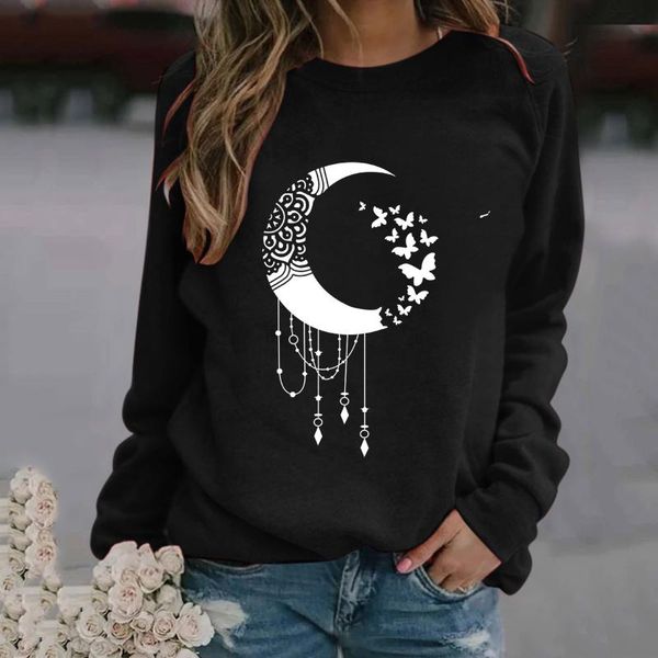 women's hoodies & sweatshirts moon butterfly print long-sleeved autumn harajuku sweatshirt casual pullover streetwear top, Black
women's hoodies & sweatshirts moon butterfly print long-sleeved autumn harajuku sweatshirt casual pullover streetwear top, Black