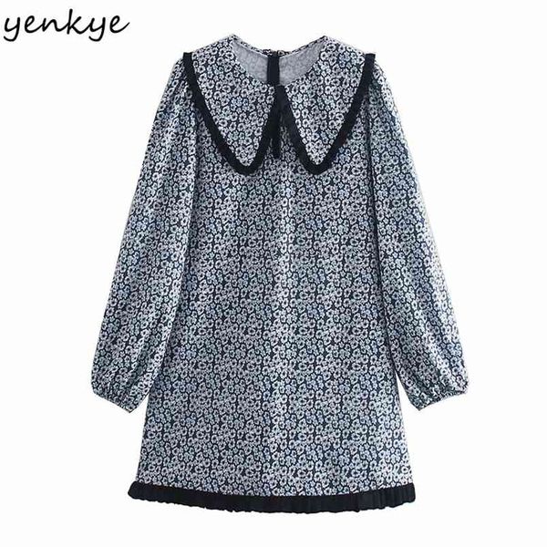 women patchwork vintage floral print dress lady long sleeve peter pan collar a-line short plus size sweet vestido 210514, Black;gray
women patchwork vintage floral print dress lady long sleeve peter pan collar a-line short plus size sweet vestido 210514, Black;gray
