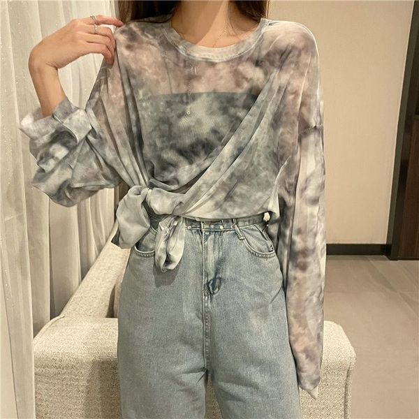 women's t-shirt summer 2021 trendy mesh sunscreen shirt loose and versatile tie-dye long-sleeved women p3 1133, White
women's t-shirt summer 2021 trendy mesh sunscreen shirt loose and versatile tie-dye long-sleeved women p3 1133, White