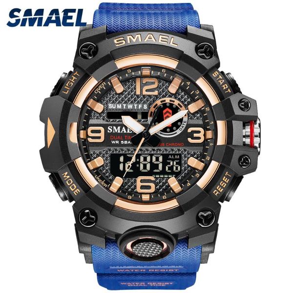 wristwatches smael 8035 dual time digital week display watch men sport watches chronograph military electronic, Slivery;brown
wristwatches smael 8035 dual time digital week display watch men sport watches chronograph military electronic, Slivery;brown