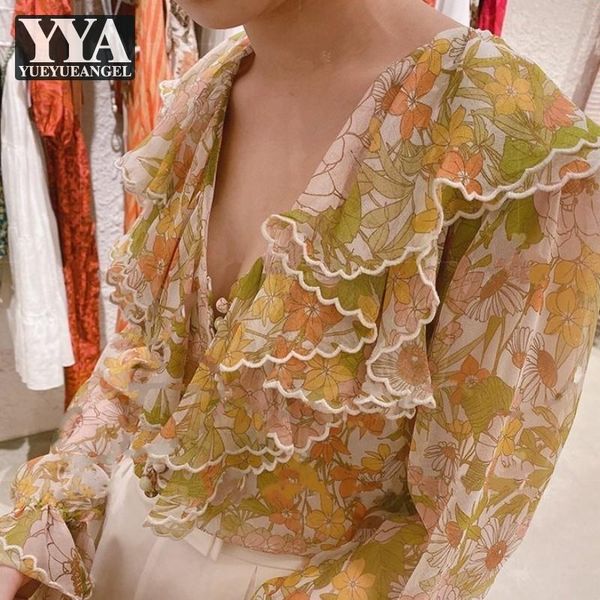office vintage printed flowers blouse female loose long sleeve ruffle v-neck shirt elegant chiffon shirts women hawaiian women's blous, White
office vintage printed flowers blouse female loose long sleeve ruffle v-neck shirt elegant chiffon shirts women hawaiian women's blous, White