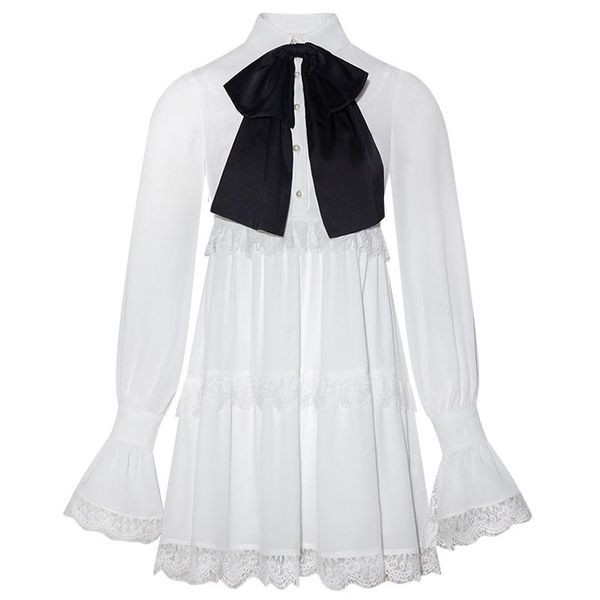 casual dresses black sash bow tie white chiffon dress lace trims turn-down collar long sleeved a line empire short promotion sale, Black;gray
casual dresses black sash bow tie white chiffon dress lace trims turn-down collar long sleeved a line empire short promotion sale, Black;gray