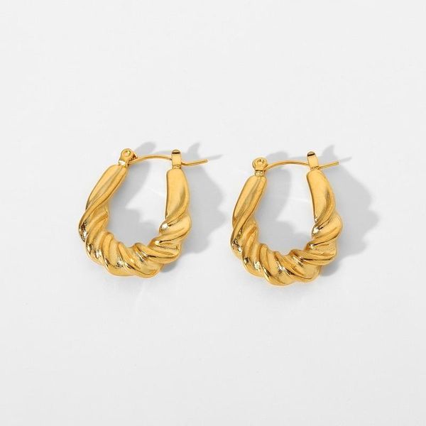 hoop & huggie punk twisted woven oval earrings for women waterproof jewelry 18k gold plated stainless steel croissant, Golden;silver
hoop & huggie punk twisted woven oval earrings for women waterproof jewelry 18k gold plated stainless steel croissant, Golden;silver