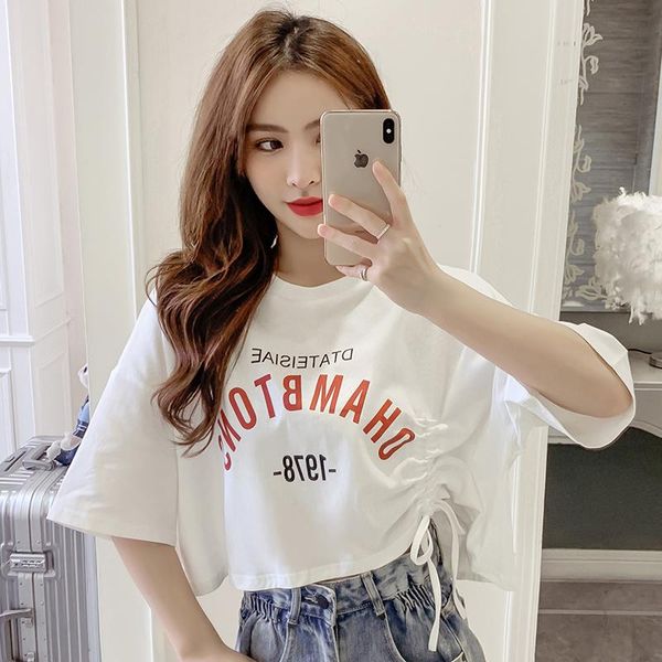 women's t-shirt 2021 summer short-sleeved letter printing loose slim shirt round neck, White
women's t-shirt 2021 summer short-sleeved letter printing loose slim shirt round neck, White