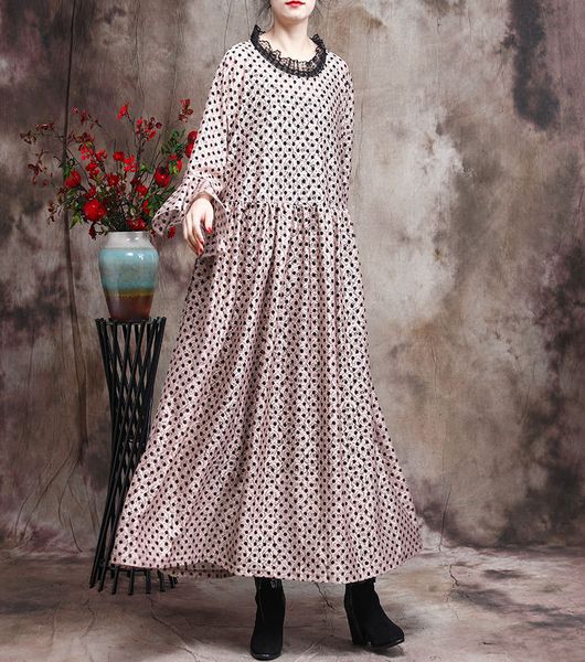 luxo dubai polka dot printed long elegant vintage dress comfortable ladies'robes, Black;gray
luxo dubai polka dot printed long elegant vintage dress comfortable ladies'robes, Black;gray