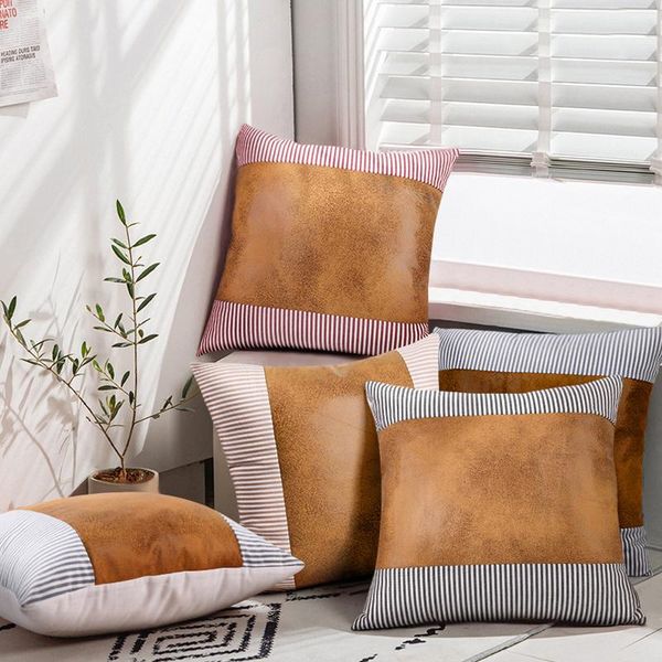 cushion/decorative pillow 45*45 pu leather patchwork striped throw cushion cover linen cotton bedroom office home decor sofa decorative
cushion/decorative pillow 45*45 pu leather patchwork striped throw cushion cover linen cotton bedroom office home decor sofa decorative