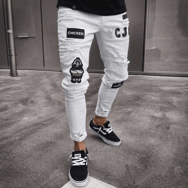 mens stretchy ripped skinny biker embroidery print jeans destroyed hole taped slim fit denim scratched jean x0621, Blue
mens stretchy ripped skinny biker embroidery print jeans destroyed hole taped slim fit denim scratched jean x0621, Blue