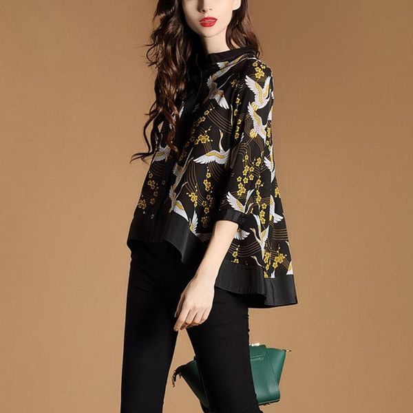 women's blouses & shirts fashion loose cover the belly shirt women turn-down collar irregular print 2021 autumn casual, White
women's blouses & shirts fashion loose cover the belly shirt women turn-down collar irregular print 2021 autumn casual, White