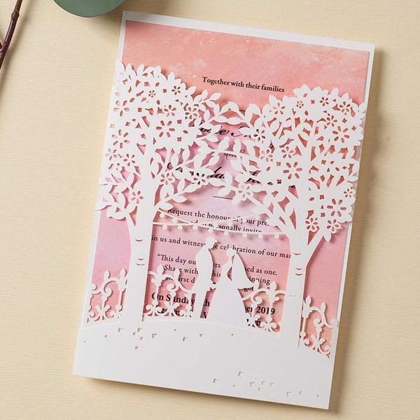 greeting cards 20pcs wishmade ivory wedding invitations with laser cut trees pink inner sheets elegant engagement cards, customizable
greeting cards 20pcs wishmade ivory wedding invitations with laser cut trees pink inner sheets elegant engagement cards, customizable