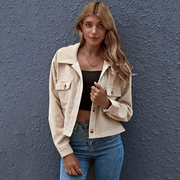 women's jackets 2021 autumn corduroy jacket women button coat long sleeve spring shirt for overshirt black, Black;brown
women's jackets 2021 autumn corduroy jacket women button coat long sleeve spring shirt for overshirt black, Black;brown