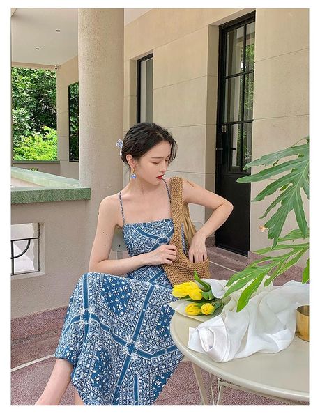 casual dresses spaghetti strap backless flower print sleeveless blue long dress halter elegant women spring summer, Black;gray
casual dresses spaghetti strap backless flower print sleeveless blue long dress halter elegant women spring summer, Black;gray