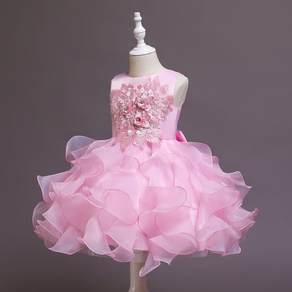 pink applique girl' pageant dresses high collar princess dress lace knee length flower girl gowns, White;red
pink applique girl' pageant dresses high collar princess dress lace knee length flower girl gowns, White;red