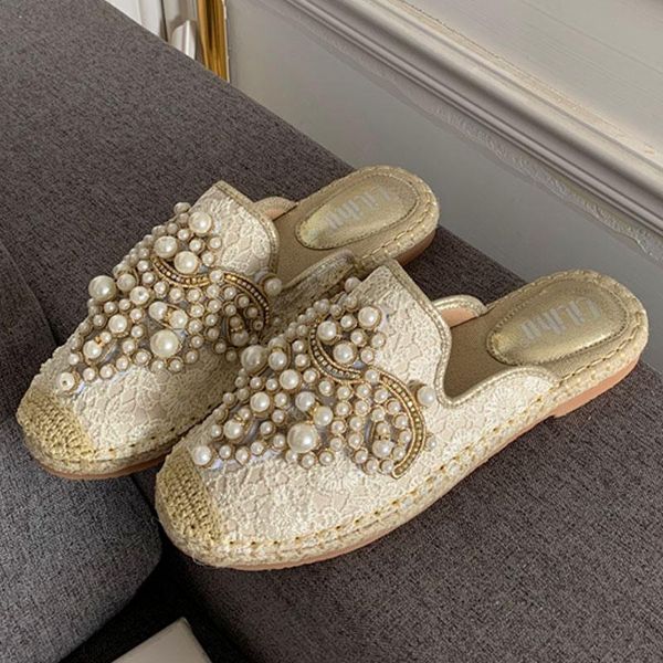 slippers 2021 luxury designer women flat summer espadrille shoes sandal mules heels string bead lace slides outdoor, Black
slippers 2021 luxury designer women flat summer espadrille shoes sandal mules heels string bead lace slides outdoor, Black
