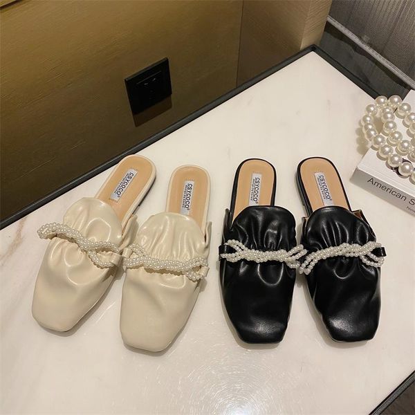 slippers women mule pearl mules shoes toe-covered slipper fashion lady flat sandals slides, Black
slippers women mule pearl mules shoes toe-covered slipper fashion lady flat sandals slides, Black