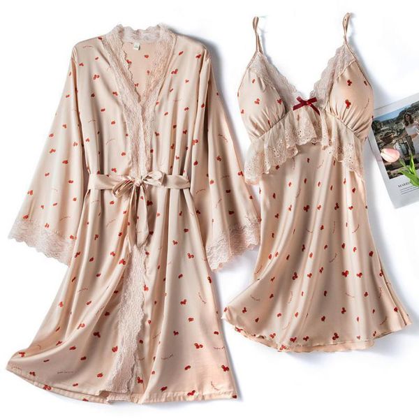 women's sleepwear strawberry print robe set women lace kimono gown summer v-neck sleep female 2pcs casual nighty&robe home wear, Black;red
women's sleepwear strawberry print robe set women lace kimono gown summer v-neck sleep female 2pcs casual nighty&robe home wear, Black;red