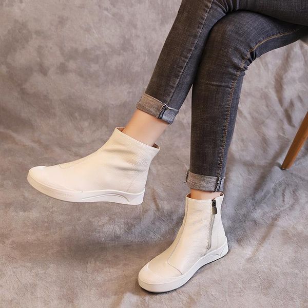 boots heel soft flat bottom women's style leather casual side zipper soles and plush thermal, Black
boots heel soft flat bottom women's style leather casual side zipper soles and plush thermal, Black